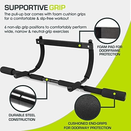 ProsourceFit Fit Multi-Grip Chin-Up/Pull-Up Bar, Heavy Duty Doorway Trainer for Home Gym