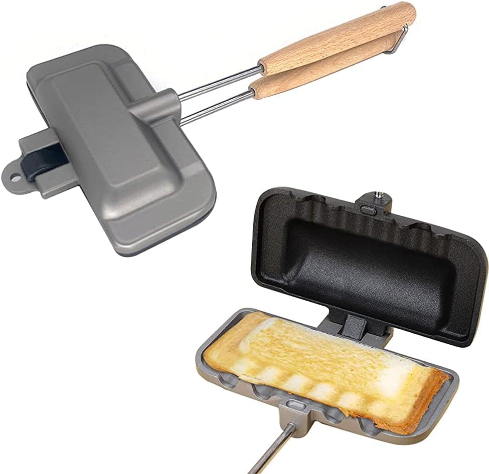 Double Sided Frying Pan, Non Stick Pancake Pan Cooking Pan Sandwich Maker Barbecue Plate Baking Pan for Toaster Breakfast Omelette