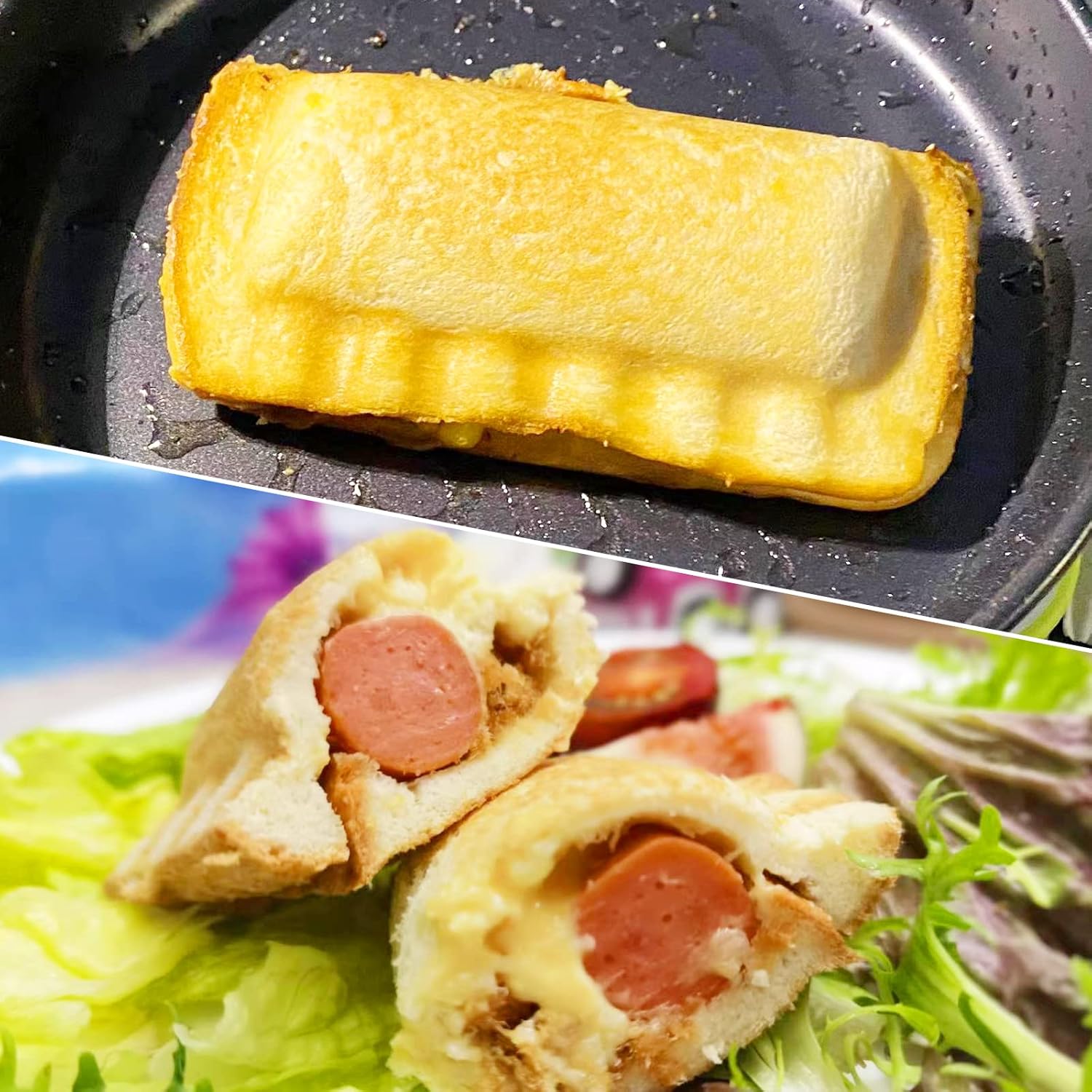 Double Sided Frying Pan, Non Stick Pancake Pan Cooking Pan Sandwich Maker Barbecue Plate Baking Pan for Toaster Breakfast Omelette