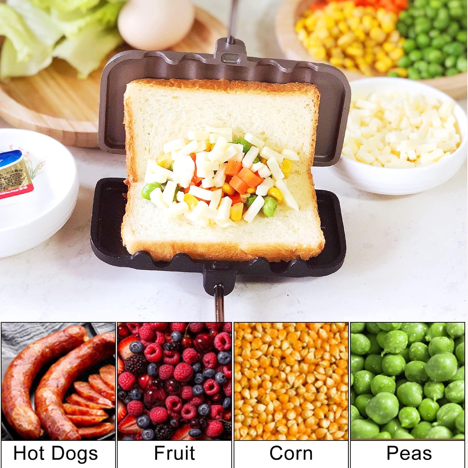 Double Sided Frying Pan, Non Stick Pancake Pan Cooking Pan Sandwich Maker Barbecue Plate Baking Pan for Toaster Breakfast Omelette