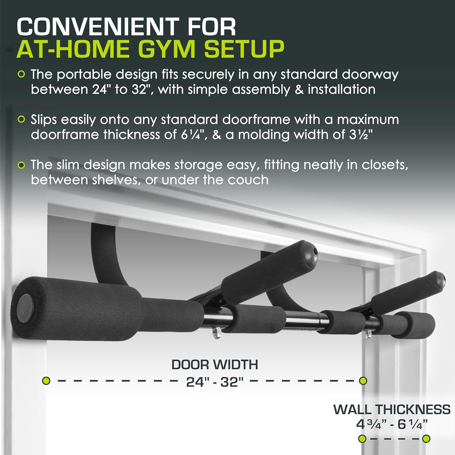 ProsourceFit Fit Multi-Grip Chin-Up/Pull-Up Bar, Heavy Duty Doorway Trainer for Home Gym
