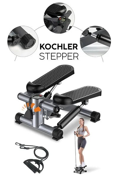 Health & Fitness Mini Steppers for Exercise at Home, Stair Step Workout Machine with Resistance Bands, Full Body Cardio Equipment