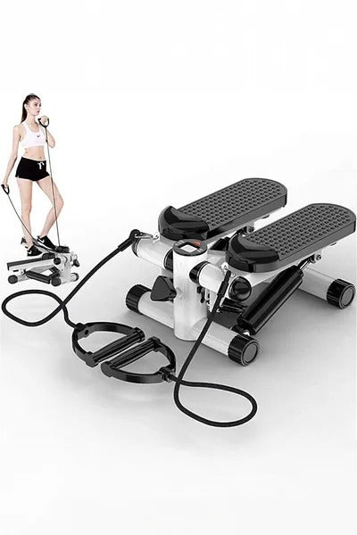Health & Fitness Mini Steppers for Exercise at Home, Stair Step Workout Machine with Resistance Bands, Full Body Cardio Equipment