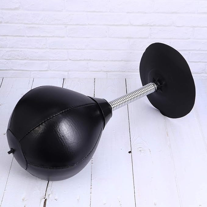 EXCEFORE Desktop Punching Bag, Boxing with Suction Cup Heavy Duty, Desktop Punching Bag Gag, Stress Buster Relief Free Standing for Boys Him Father Kids Girls, Adults, Red and Black